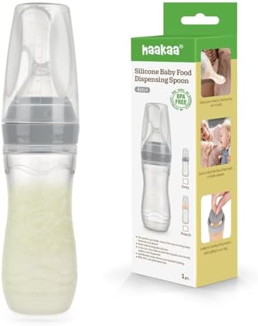 Haakaa Silicone Baby Food Dispensing Spoon - 120ml Grey